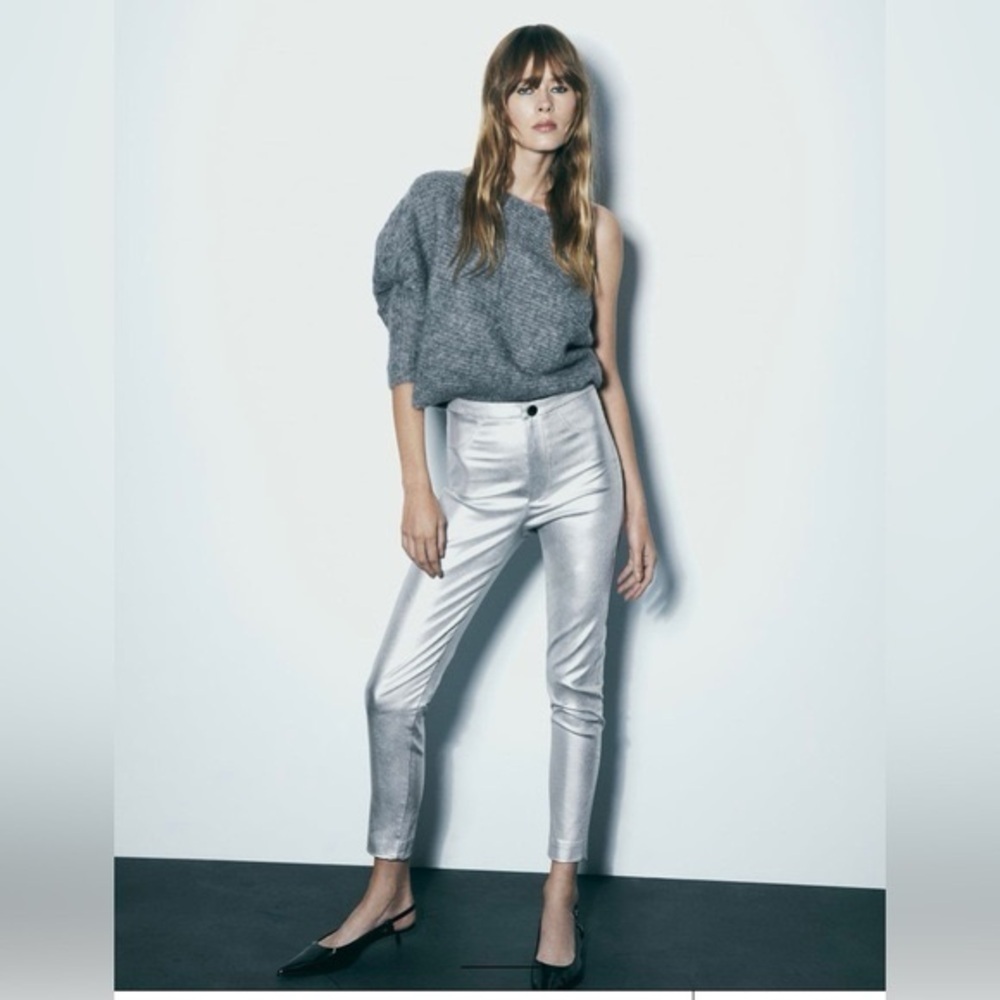 NWT Zara Silver Leggings